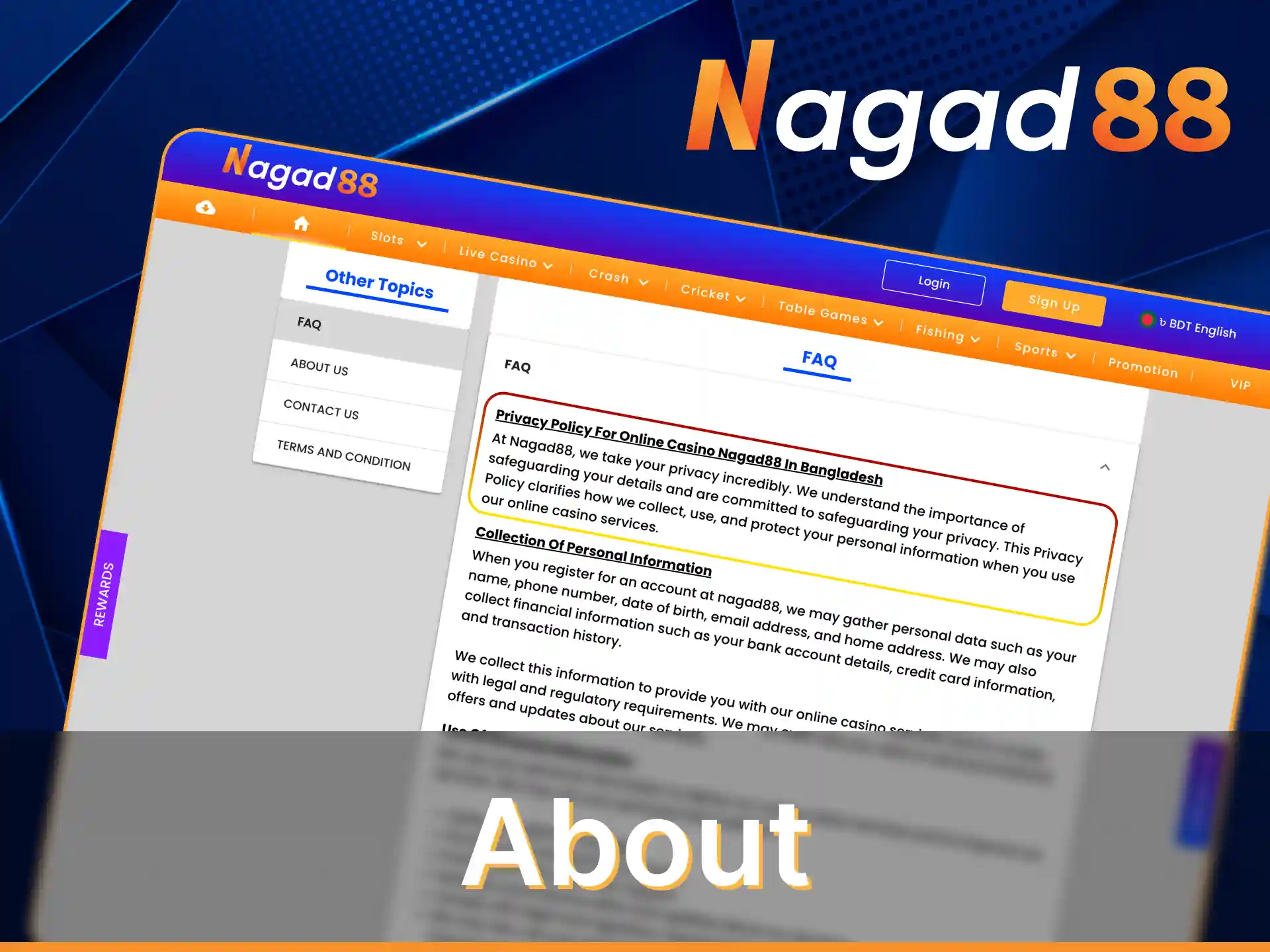 Get acquainted with Nagad88's privacy policy.